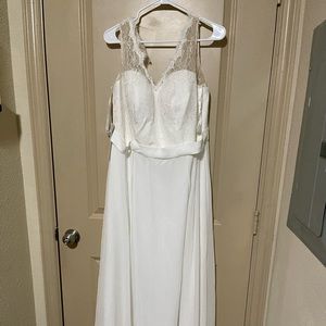 Long A-line simple wedding dress